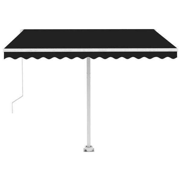 vidaXL Freestanding Manual Retractable Awning 300x250 cm Anthracite