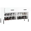vidaXL Shoe Bench High Gloss White 102x35x55 cm Engineered Wood