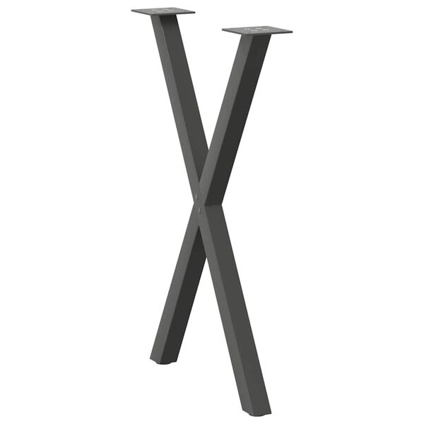 vidaXL Dining Table Legs X-Shaped 2 pcs Anthracite 57x(72-73) cm Steel