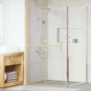 vidaXL Walk-in shower wall Folding Gold and transparent 100 x 190 cm