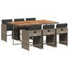 vidaXL Garden Dining Set | Grey, brown