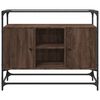vidaXL Sideboard with Glass Top Brown Oak 98x35x81 cm Engineered Wood