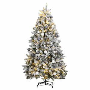 vidaXL Fake Hinged Christmas Tree | Green and white