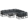 vidaXL Garden Sofa Set with Cushion 9 pcs Black Steel