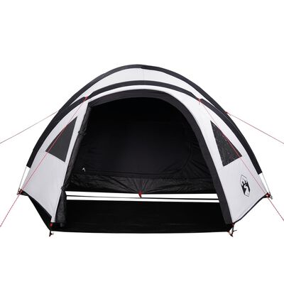 vidaXL Camping Tent Dome 4-Person White Blackout Fabric Waterproof