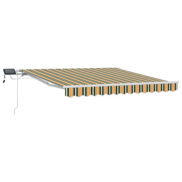 vidaXL Retractable Awning Manual Green and yellow 300 x 250 cm