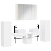 vidaXL Bathroom Furniture Set 6 pcs White Engineered Wood and Glass