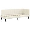 vidaXL Corner Bed Frame with Headboard Cream 80 cm x 200 cm Velvet
