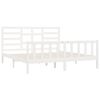 vidaXL Bed Frame without Mattress White 180x200 cm Super King Solid Wood