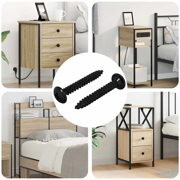 vidaXL Tapping Nail 2 pcs Black M4 x 28 mm Steel