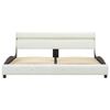 vidaXL Bed Frame with LED without Mattress White Faux Leather 150x200cm