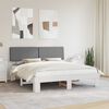 vidaXL Bed Frame with Upholstered Headboard Light Grey 200 x 200 cm