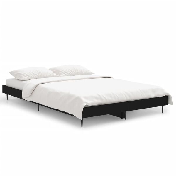 vidaXL Bed Frame without Mattress Black 120x190 cm Small Double Engineered Wood