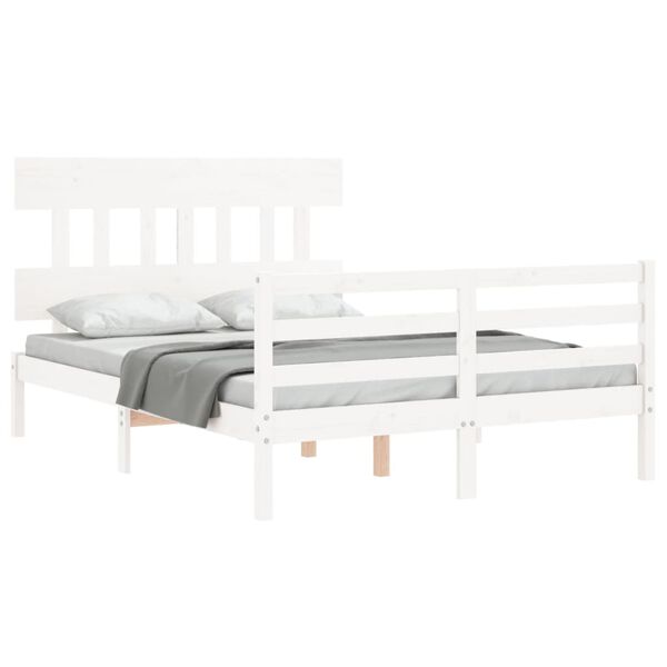 vidaXL Bed Frame without Mattress White 120x200 cm Solid Wood