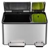 EKO Pedal Bin EcoCasa 30+15 L Matte Silver