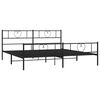 vidaXL Metal Bed Frame without Mattress with Footboard Black 200x200cm