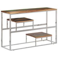 vidaXL Console Table Silver Stainless Steel and Solid Reclaimed Wood