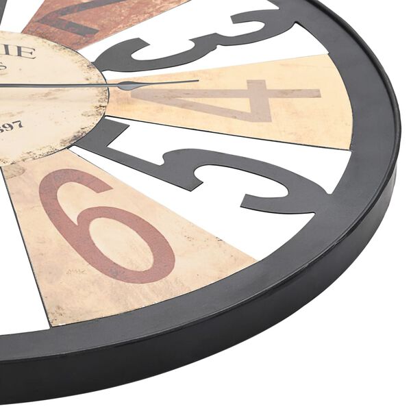 vidaXL Wall Clock Metal 60 cm Multicolour