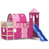 vidaXL Kids' Loft Bed with Tower without Mattress Pink 80x200 cm