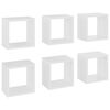 vidaXL Wall Cube Shelves 6 pcs White 22x15x22 cm
