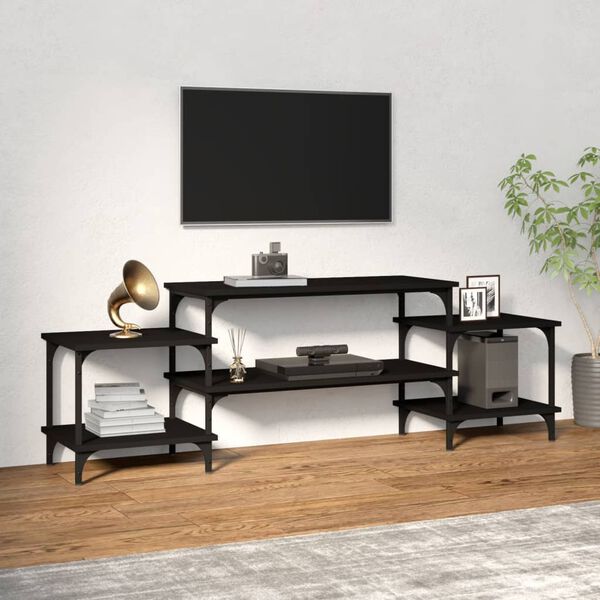 vidaXL TV Cabinet Black 157x35x52 cm Engineered Wood