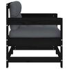 vidaXL Garden Chairs with Cushions 2 pcs Black Solid Wood Pine