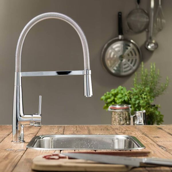 SCH&Uuml;TTE Sink Mixer with Spiral Spring NEW YORK Chrome