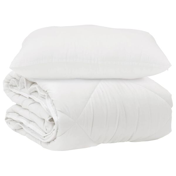 vidaXL Duvet with Pillow 2 pcs White Microfiber