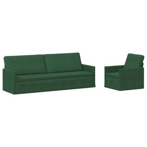 vidaXL Sofa Set 2 pcs Jungle Green Corduroy Fabric