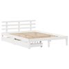 vidaXL Bed Frame with Drawers without Mattress White 135x190 cm Double