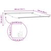 vidaXL Retractable Awning Manual Anthracite and White 300 x 250 cm