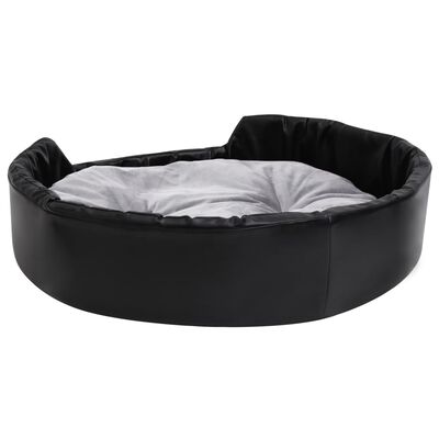 vidaXL Dog Bed Black and Grey 90x79x20 cm Plush and Faux Leather