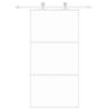 vidaXL Sliding Door White 102.5x205 cm Tempered Glass and Aluminium