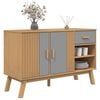 vidaXL Sideboard OLDEN Grey and Brown 114x43x73.5 cm Solid Wood Pine