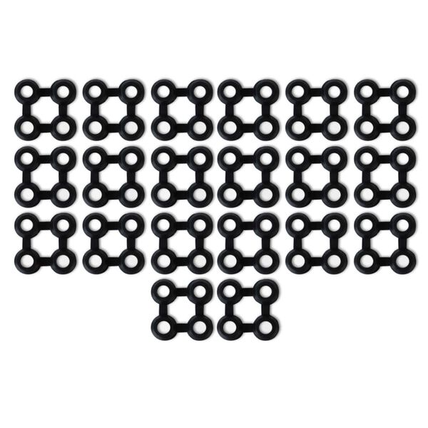 vidaXL Mat Connectors 20 pcs Rubber Black