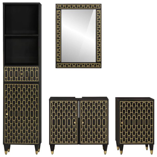 vidaXL 4 Piece Bathroom Furniture Set Solid Wood Mango