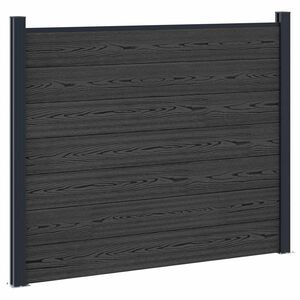 vidaXL Fence Panel WPC and Aluminium Black