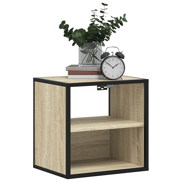 vidaXL Wall-mounted Bedside Cabinet Sonoma Oak 40x31x39.5 cm