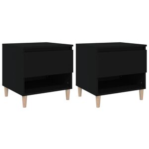 vidaXL Bedside Tables 2 pcs Black 50x46x50 cm Engineered Wood