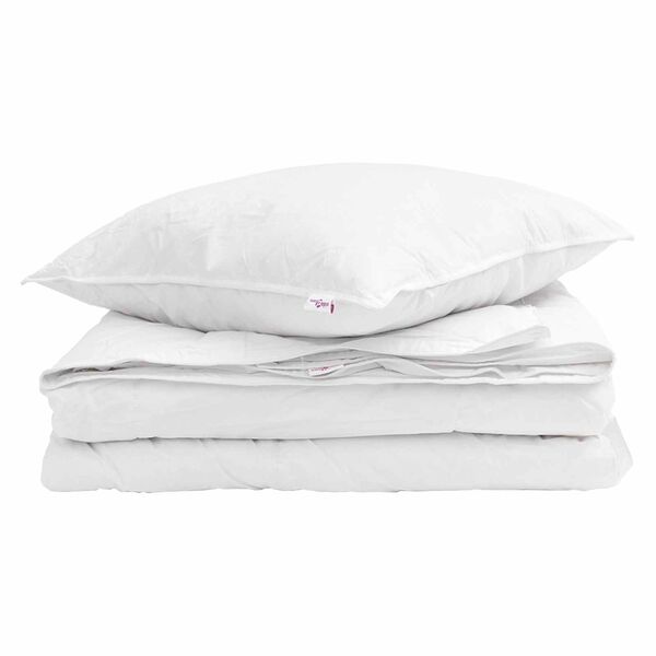 vidaXL 2-in-1 Duvet with Pillow 2 pcs White Down Feather