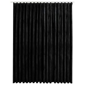vidaXL Blackout Curtain with Hooks Velvet Black 290x245 cm