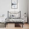 vidaXL Metal Bed Frame without Mattress with Headboard Black 100x190cm