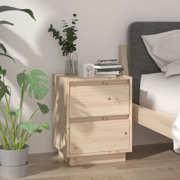 vidaXL Bedside Cabinet 40x35x50 cm Solid Wood Pine