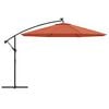 vidaXL Cantilever Garden Parasol with LED Lights Terracotta 350 cm