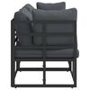 vidaXL Outdoor Furniture with Cushion with Pillow Black Aluminium