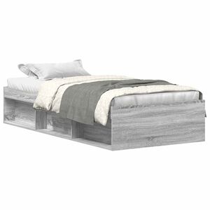 vidaXL Bed Frame without Mattress Grey Sonoma 100x200 cm