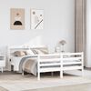 vidaXL Bed Frame with Headboard without Mattress White 140x190 cm