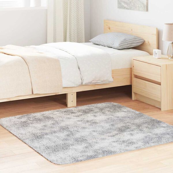 vidaXL Shaggy Rug High Pile NAVARRA Silver Grey 120x120 cm Polyester