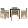 vidaXL Garden Dining Set 5 pcs Beige Poly Rattan