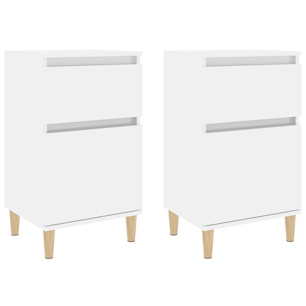vidaXL Bedside Cabinets 2 pcs High Gloss White 40x35x70 cm